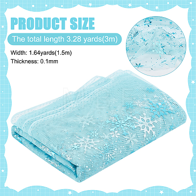 Polyester Snowflake Mesh Fabric DIY-WH0032-48-1