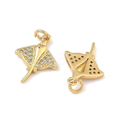 Brass Micro Pave Cubic Zirconia Charms KK-A291-12H-G-1