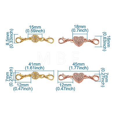 Alloy Rhinestone Magnetic Clasps ALRI-TA0001-02-1