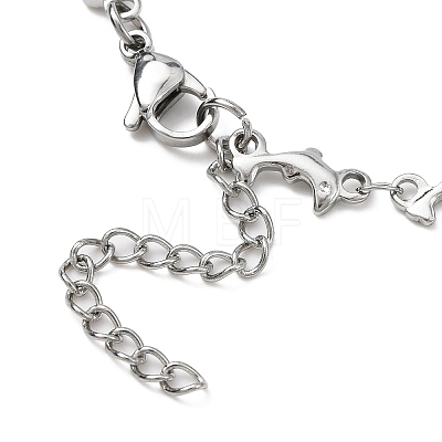 304 Stainless Steel Dolphin Link Chain Bracelet BJEW-JB09893-1