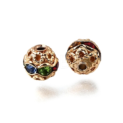Brass Rhinestone Beads RB-K001-01G-05-1