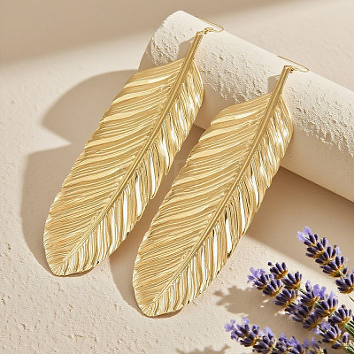 Feather Alloy Dangle Earrings FS-WGBD4E1-01-1