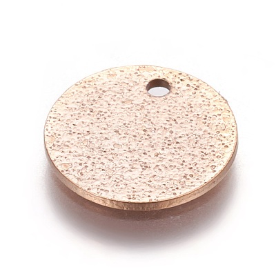 Ion Plating(IP) 304 Stainless Steel Textured Pendants STAS-I098-01-12mm-RG-1