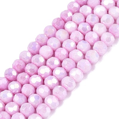 Anti-Tarnish Electroplate Glass Beads Strands EGLA-ZX010-4mm-05-1