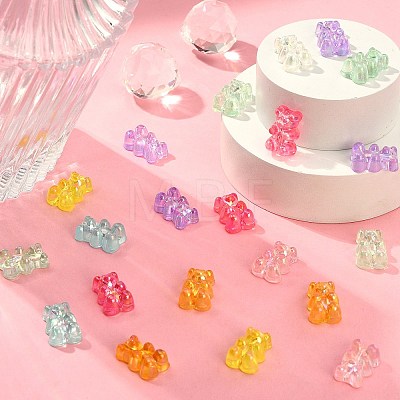 160Pcs 8 Colors Transparent Resin Beads RESI-CJ0002-42-1