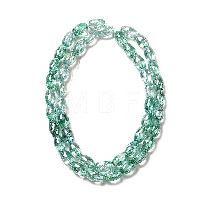 Electroplate Transparent Glass Beads Strand GLAA-G088-06E-1