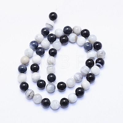 Natural Agate Round Beads Strands X-G-F425-16-1