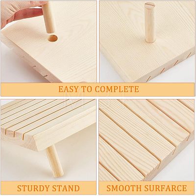 7-Slot Wooden Place Card Display Stands ODIS-WH0029-52A-1