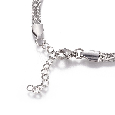 Stainless Steel Network Chains/Mesh Bracelets Bracelets BJEW-I274-13S-1
