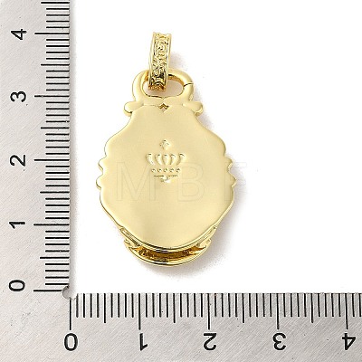 Rack Plating Brass Micro Pave Cubic Zirconia with Sea shell Pendants KK-Q795-15A-G-1