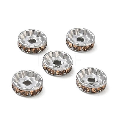 304 Stainless Steel Rhinestone Spacer Beads RB-CBA18B7-01P-09-1