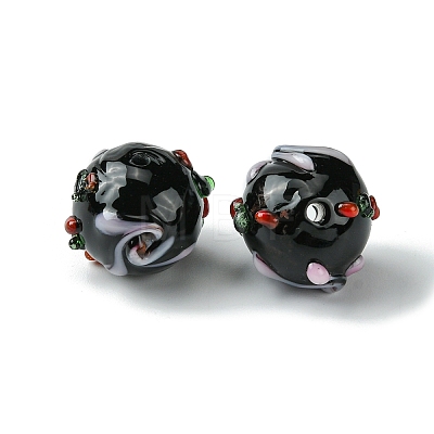 Handmade Bumpy Lampwork Beads X-FOIL-B001-08-1