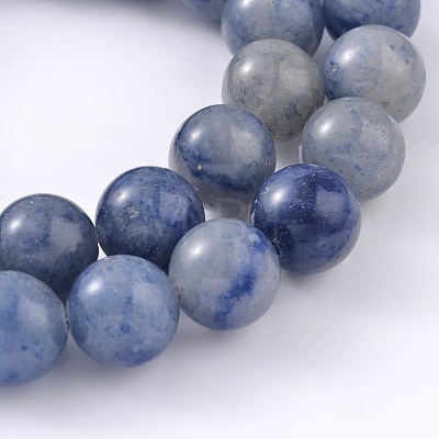 Dyed & Heated Natural Blue Aventurine Beads Strands G-I199-24-6mm-1