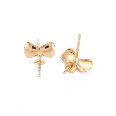 Brass Stud Earring Findings KK-S364-044-1