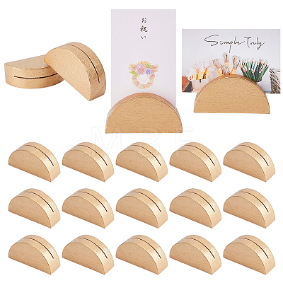 48Pcs Half Round Wood Name Card Holder AJEW-DR0002-67-1