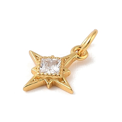 925 Sterling Silver Pave Clear Cubic Zirconia Star Charms STER-K181-01C-G-1