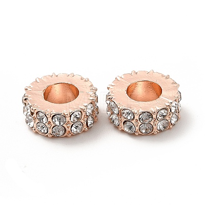 Rack Plating Alloy Rhinestone European Beads PALLOY-P289-29RG-1