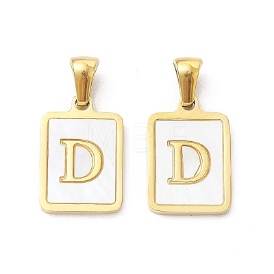 Ion Plating(IP) 304 Stainless Steel Pave Shell Pendants STAS-G327-01G-D-1