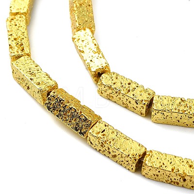 Electroplated Natural Lava Rock Beads Strands G-I360-K04-01-1