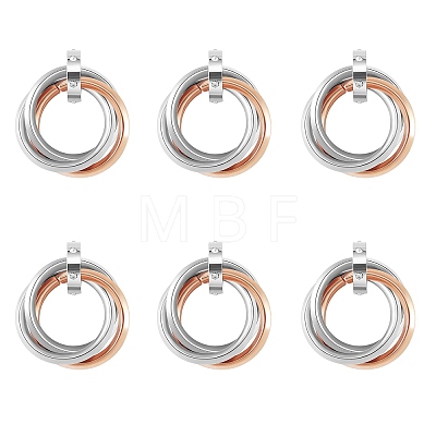 201 Stainless Steel Interlocking Ring Pendants STAS-SZ0002-61A-1