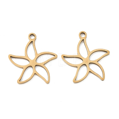 Hollow 201 Stainless Steel Pendants STAS-F337-10G-G-1