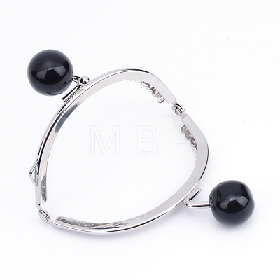 Iron Purse Frame Handle with Solid Color Acrylic Beads FIND-Q038P-D18-1