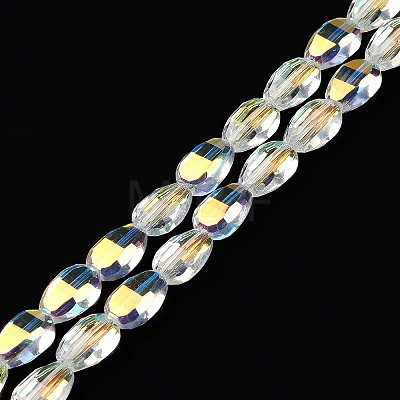 Transparent Electroplate Glass Beads Strands GLAA-Q099-F01-04-1