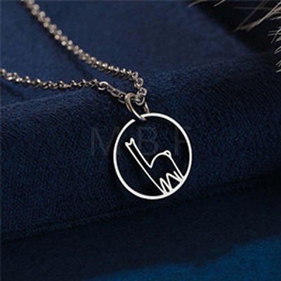 304 Stainless Steel Laser Cut Pendant Necklaces FS-WGA4904-18-1