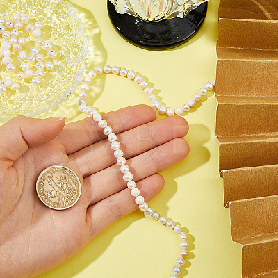 2 Strands Natural Cultured Freshwater Pearl Beads Strands PEAR-HS0001-36-1