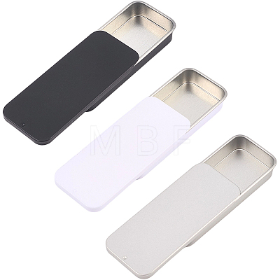 9Pcs 3 Colors Slide Top Tinplate Trinket Storage Boxes CON-CP0001-016A-1
