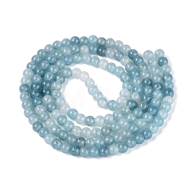 Ombre Effect Dyed Crackle Glass Beads Strands GLAA-Q106-01A-B26-1