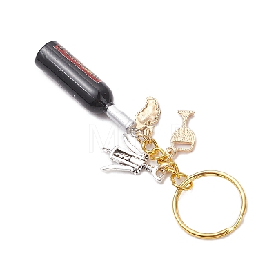 Resin & Glass & Alloy Keychain KEYC-JKC01158-02-1