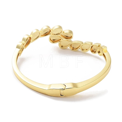 Brass Pave Shell Open Cuff Bangles for Women BJEW-Z061-11A-1