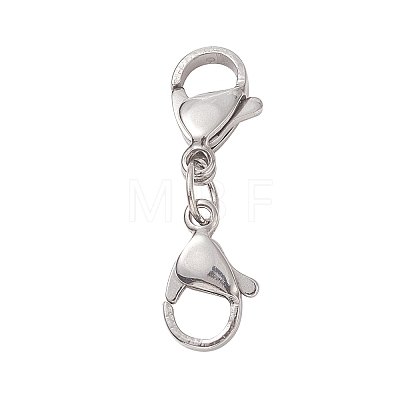 304 Stainless Steel Double Lobster Claw Clasps STAS-E163-57P-D-1