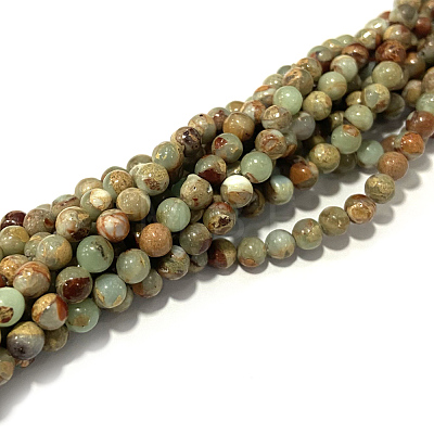 Round Synthetic Aqua Terra Jasper Beads Strands G-N0160-04-4mm-1