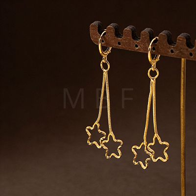 Alloy Star Tassel Hoop Earrings for Women WGF3701-01-1
