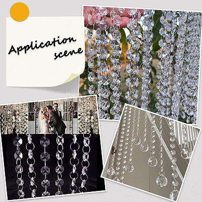 1 Roll Acrylic Octagonal Beads Chain Garland AJEW-SP0006-11-1