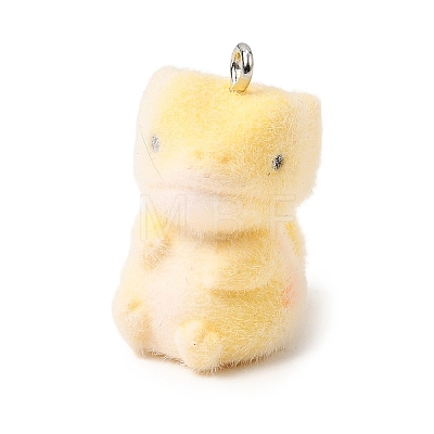 Flocking Opaque Resin Pendants RESI-G128-01V-1