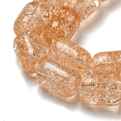 Transparent Crackle Glass Beads Strands GLAA-NH0001-04B-1