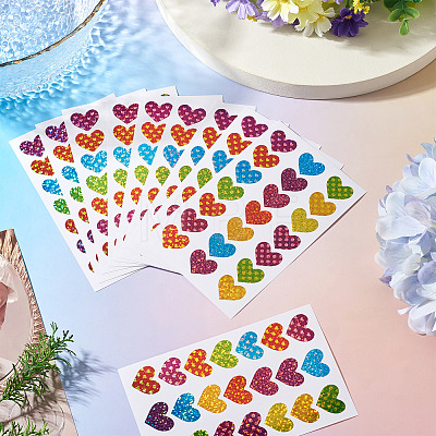 Heart Plastic Stickers DIY-TADJ0002-006A-1