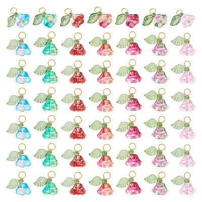  56Pcs 7 Colors Glass & Acrylic Charms FIND-TA0002-90-1