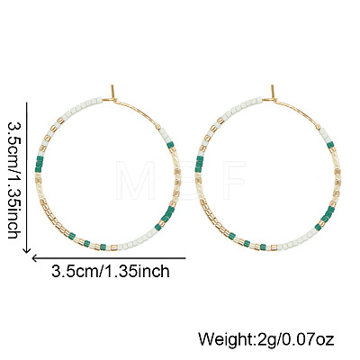 Handmade Glass Seed Beads Hoop Earrings LS-HQ0649-3-1