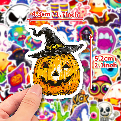 50 Pcs Halloween Children's Cartoon Themed Stickers PW-WG6DEFE-01-1