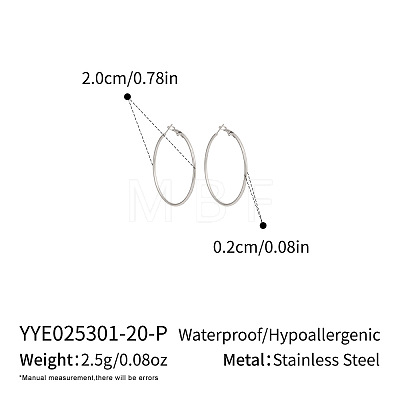 304 Stainless Steel Hoop Earrings OC2065-7-1