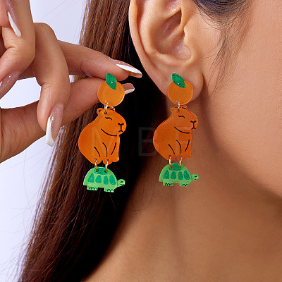 Iron Acrylic Dangle Earrings for Women WG59803-05-1