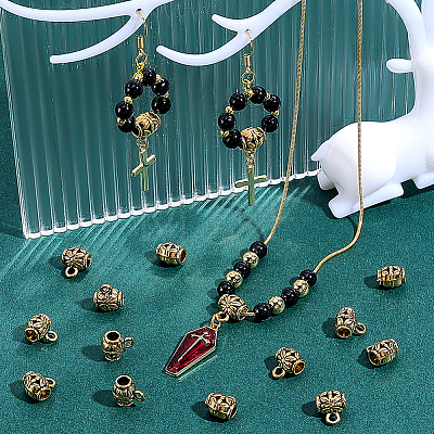 210Pcs Tibetan Style Alloy Tube Bails TIBE-PH0002-62AG-1