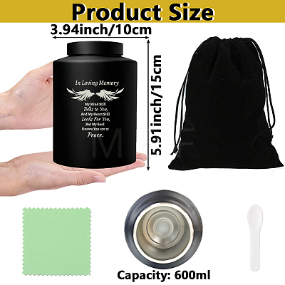 1Pc Column Stainless Steel Urn for Human Pet Ashes AJEW-PS0001-01A-1
