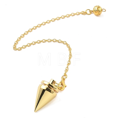 Brass Dowsing Pendulum Big Pointed Cone Pendants KK-H491-05G-1