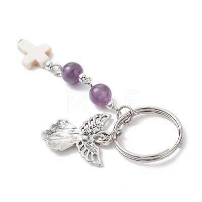 Natural & Synthetic Gemstone & Alloy Keychains KEYC-JKC01453-1