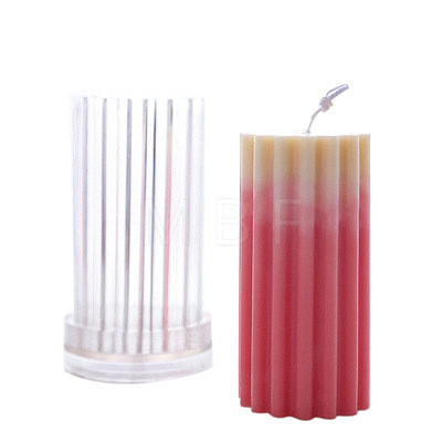 DIY Plastic Cylinder Rib Candle Molds CAND-PW0001-016-1